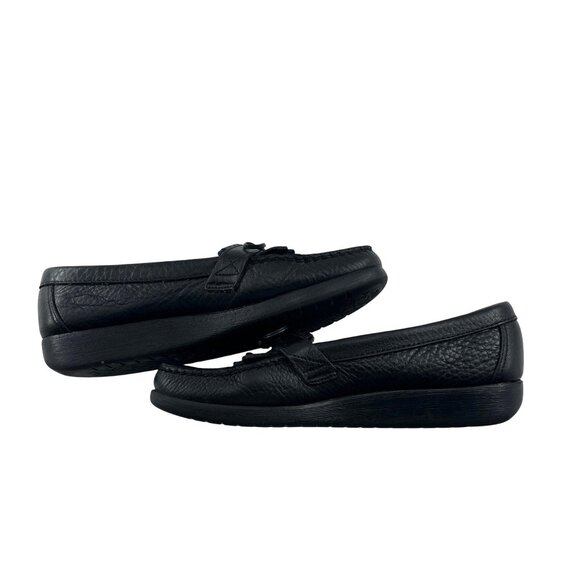SAS Women's Black Leather Loafers Size 8 kiltie Slip On - Picture 1 of 5